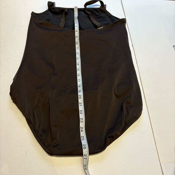 Lands' End Women's One Piece Classic Dark Brown Swimsuit Size 18 - Picture 10 of 11